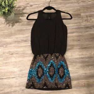 Neiman Marcus Flowers by Zoe Embellished Dress